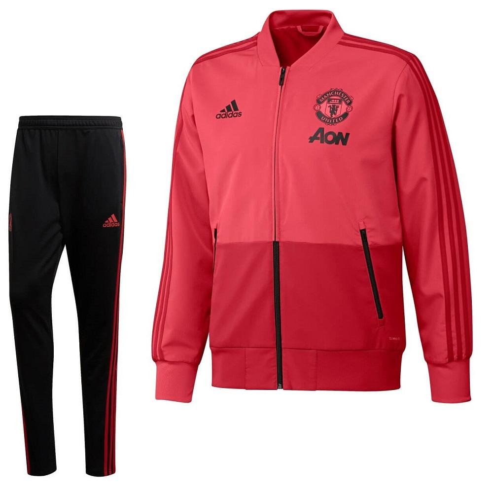 adidas Manchester United Presentatie Trainingspak 2018 2019 Kids Pink Black Red De Voetbalschoenen Expert