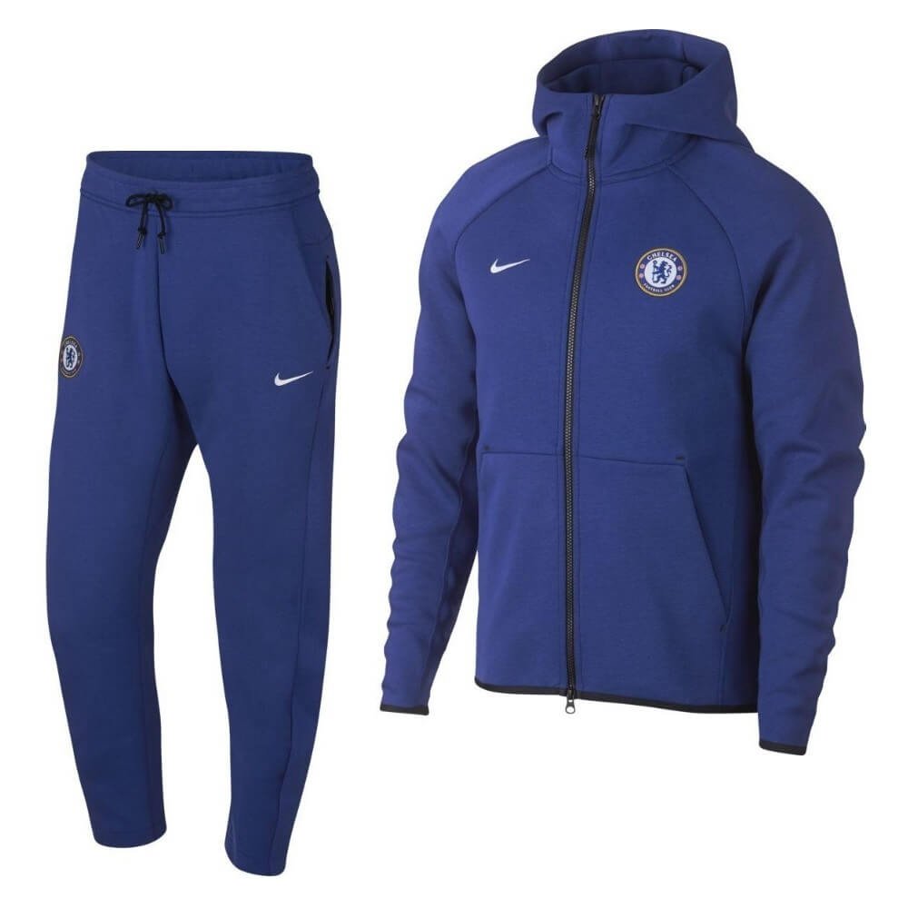 Nike tech fleece trainingspak blauw hot sale