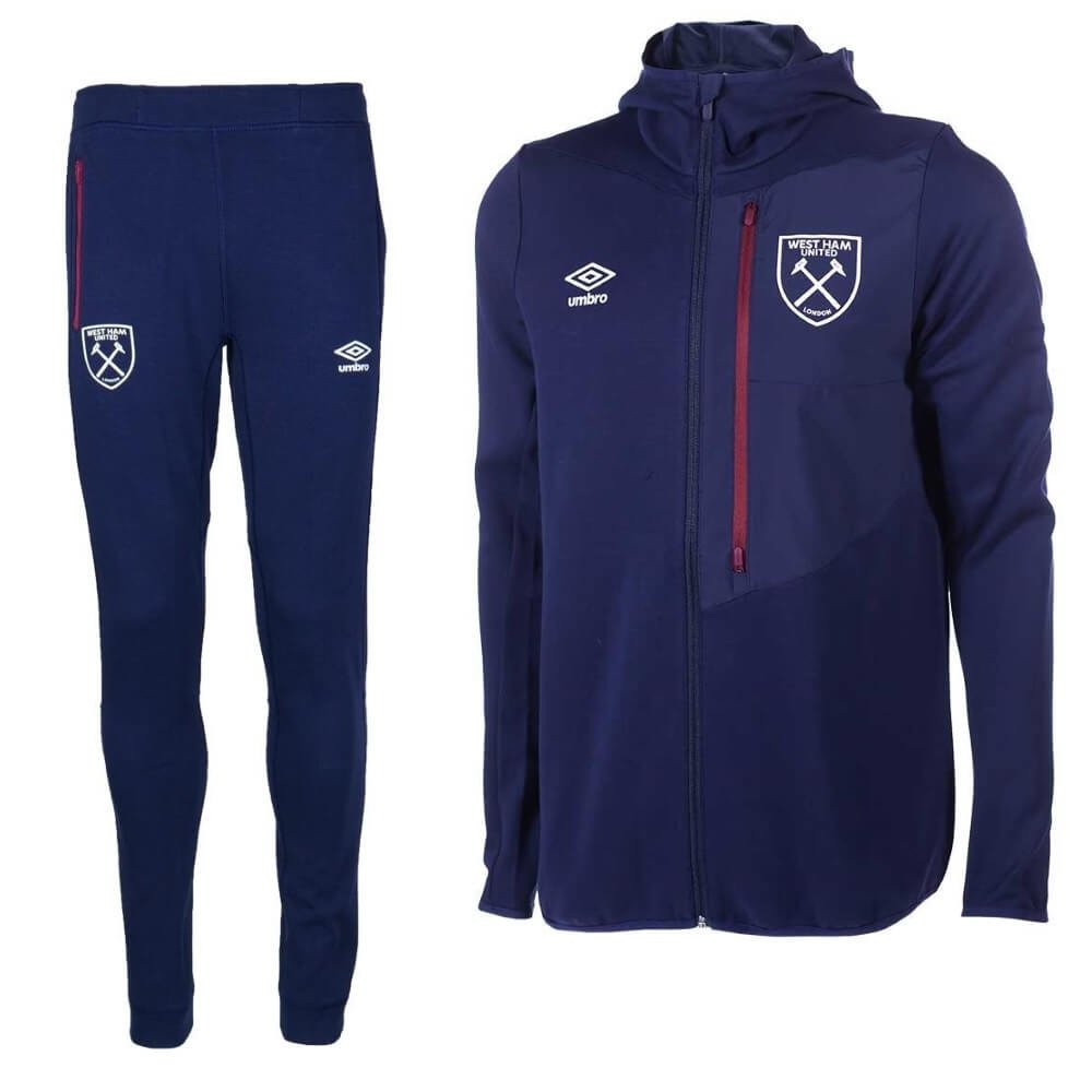 UMBRO West Ham United Pro Fleece Trainingspak 2018 2019 Donkerblauw De Voetbalschoenen Expert