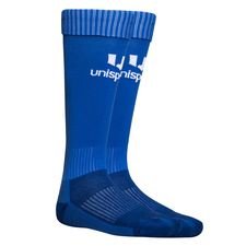 Unisport Voetbalkousen Knitted Logo - Blauw/Wit