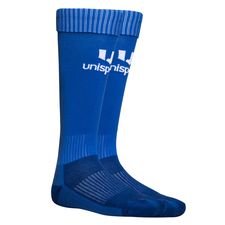 Unisport Voetbalkousen Knitted Logo - Blauw/Wit