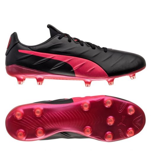 PUMA King Platinum 21 Fg/ag - Zwart/rood - Kunstgras (Ag) / Natuurgras (Fg), maat 44½