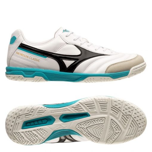 Mizuno Morelia Sala Classic IN - Wit/Turquoise/Zwart