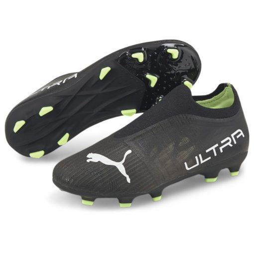 PUMA Ultra 3.4 Laceless Fg/ag Eclipse - Zwart/wit/geel Kinderen - Kunstgras (Ag) / Natuurgras (Fg), maat 37