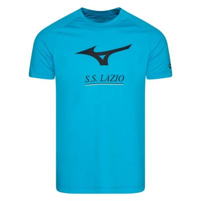 Lazio T-shirt Cotton Fan - Blauw/zwart - Mizuno, maat X-Large