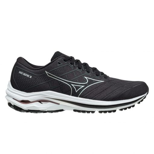 Mizuno Hardloopschoenen Wave Inspire 18 - Zwart/Zilver/Grijs Vrouw