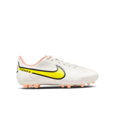 Nike Tiempo Legend 9 Academy Ag Lucent - Grijs/geel/roze Kinderen - Kunstgras (Ag), maat 38½