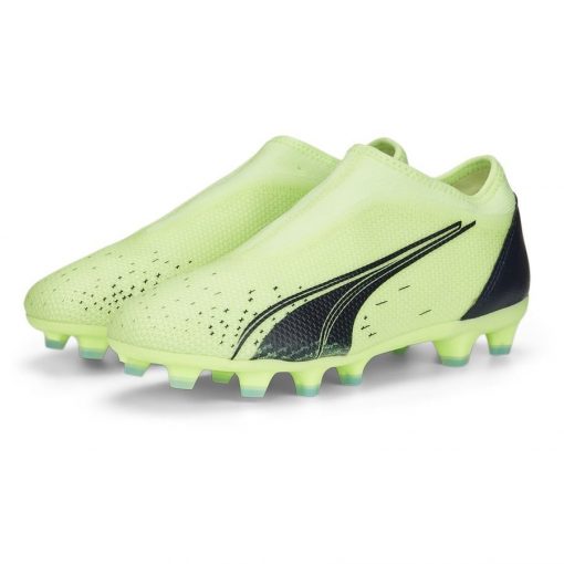 PUMA Ultra Match + Laceless FG/AG Fastest - Groen/Blauw/Blauw Kinderen - Kunstgras (AG) / Natuurgras (FG), maat 35