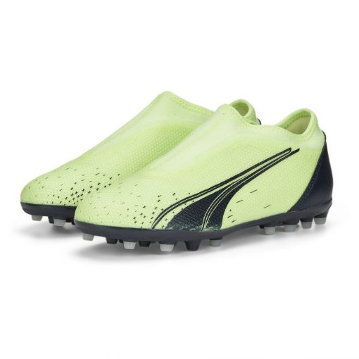 PUMA Ultra Match + Laceless MG Fastest - Groen/Blauw/Blauw Kinderen - Kunstgras (AG) / Natuurgras (FG), maat 38½