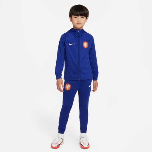 Nederland Trainingspak Dri-fit Strike Wk 2022 - Navy/wit Kinderen - Nike, maat XL: 122-128 cm