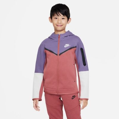 Nike Hoodie NSW Tech Fleece - Paars/Bruin/Grijs Kinderen