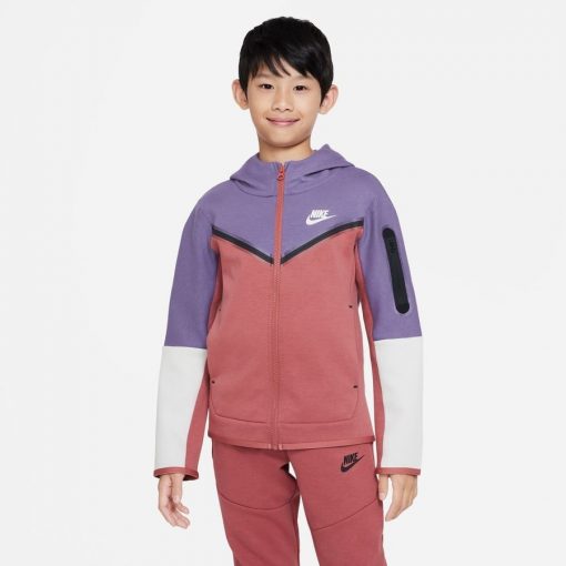 Nike Hoodie NSW Tech Fleece - Paars/Bruin/Grijs Kinderen
