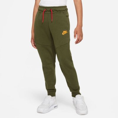 Nike Trainingsbroek NSW Tech Fleece - Groen/Rood Geel Kinderen