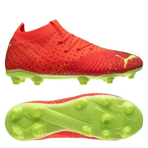 PUMA Future 3.4 Fg/ag Fearless - Rood/groen/zwart/rood Kinderen - Kunstgras (Ag) / Natuurgras (Fg), maat 32