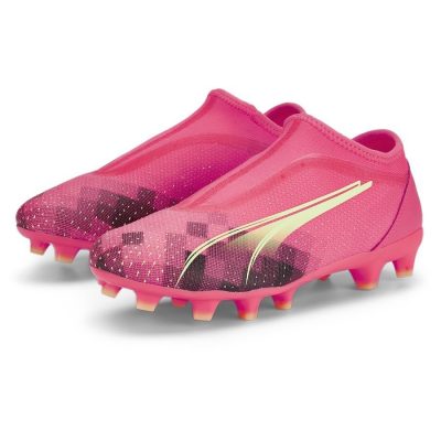 PUMA Ultra Match + Laceless FG/AG Fearless - Rood/Groen/Zwart Kinderen - Kunstgras (AG) / Natuurgras (FG), maat 31