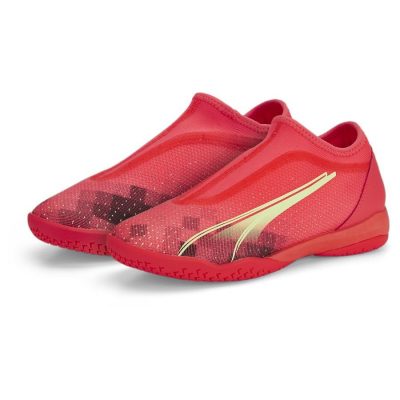 PUMA Ultra Match + Laceless IT Fearless - Rood/Groen/Zwart Kinderen - Indoor (IC), maat 35