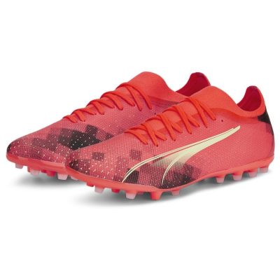 PUMA Ultra Match Mg Fearless - Rood/groen/zwart - Kunstgras (Ag) / Natuurgras (Fg), maat 44½