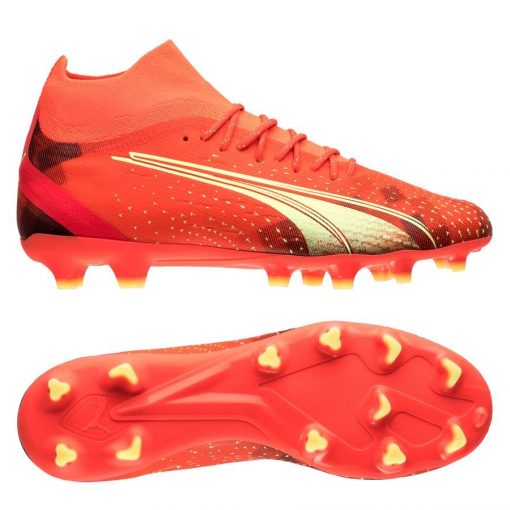 PUMA Ultra Pro Fg/ag Fearless - Rood/groen/zwart - Kunstgras (Ag) / Natuurgras (Fg), maat 45