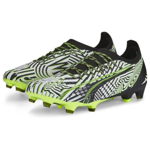 PUMA Ultra Ultimate Fg/ag Dazzle - Zwart/wit/groen Limited Edition - Kunstgras (Ag) / Natuurgras (Fg), maat 43