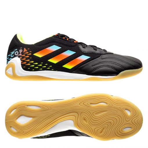 adidas Copa Sense .3 In Al Rihla - Zwart/turquoise/geel - Indoor (Ic), maat 40