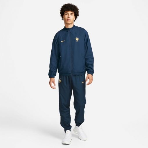 Frankrijk Trainingspak Dri-fit Strike Woven Wk 2022 - Navy/goud - Nike, maat Medium