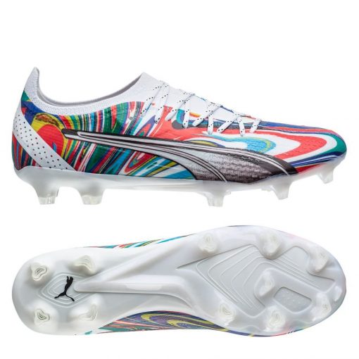 PUMA X Unisport Ultra Ultimate Fg/ag Flags Of The World - Wit/zwart/rood/archive Green Limited Edition - Natuurgras (Fg) / Kunstgras (Ag), maat 37½