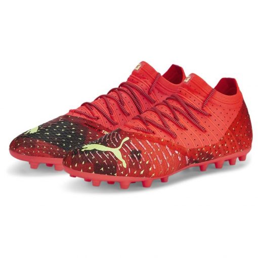 PUMA Future 1.4 Mg Fearless - Rood/groen/zwart/rood - Kunstgras (Ag) / Natuurgras (Fg), maat 39