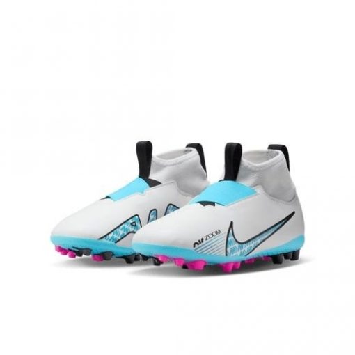 Nike Air Zoom Mercurial Superfly 9 Academy Ag Blast - Wit/blauw/roze Kinderen - Kunstgras (Ag), maat 33½