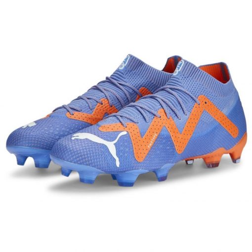 PUMA Future Ultimate Fg/ag Supercharge - Blauw/wit/oranje - Kunstgras (Ag) / Natuurgras (Fg), maat 38