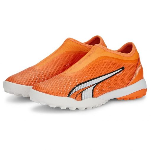 PUMA Ultra Match + Mid Laceless TT Supercharge - Oranje/Wit/Blauw - Turf (TF), maat 38