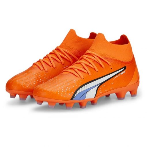 PUMA Ultra Pro Fg/ag Supercharge - Oranje/wit/blauw Kinderen - Kunstgras (Ag) / Natuurgras (Fg), maat 29