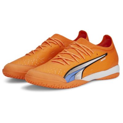 PUMA Ultra Ultimate Court It Supercharge - Oranje/wit/blauw - Indoor (Ic), maat 42½