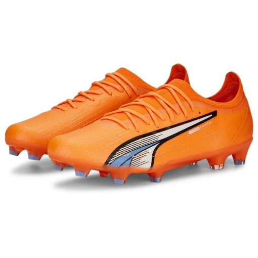 PUMA Ultra Ultimate Fg/ag Supercharge - Oranje/wit/blauw - Kunstgras (Ag) / Natuurgras (Fg), maat 40½