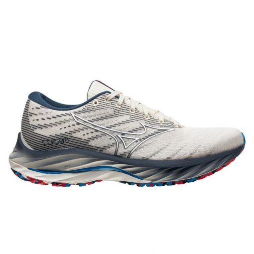 Mizuno Hardloopschoenen Wave Rider 26 - Wit/Zilver/Blauw Vrouw