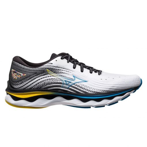 Mizuno Hardloopschoenen Wave Sky 6 - Wit/Geel/Grijs/Zwart