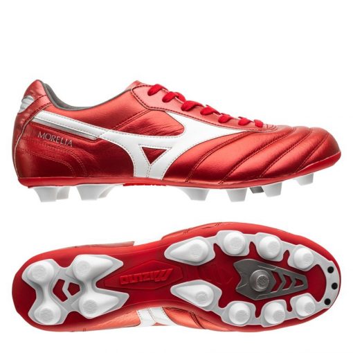 Mizuno Morelia II Elite FG Passion Red - Rood/Wit/Zilver