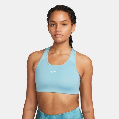 Nike Swoosh Sportbeha - Blauw/Wit Vrouw