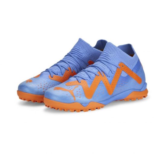 PUMA Future Match + Mid TT Supercharge - Blauw/Wit/Oranje Kinderen - Turf (TF), maat 35