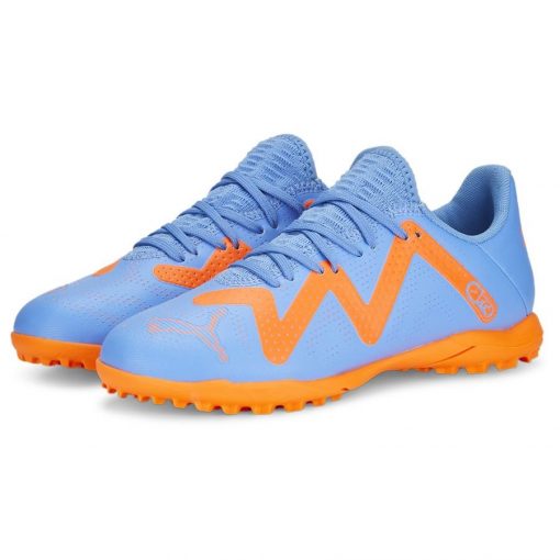 PUMA Future Play Tt Supercharge - Blauw/wit/oranje Kinderen - Turf (Tf), maat 37½