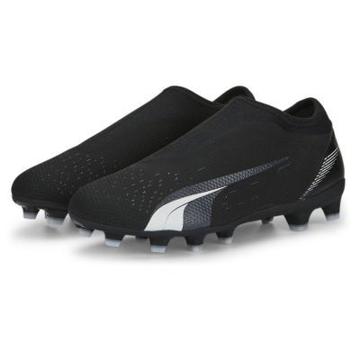 PUMA Ultra Match + Laceless FG/AG Eclipse - Zwart/Wit Kinderen - Kunstgras (AG) / Natuurgras (FG), maat 34