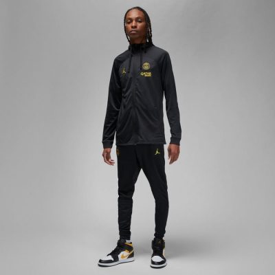 Paris Saint-germain Trainingspak Dri-fit Strike Capuchon Jordan x Psg - Zwart/geel - Nike, maat Large