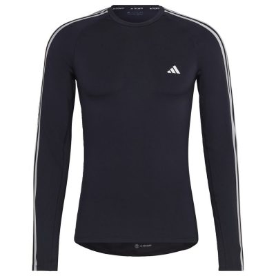 adidas Trainingsshirt Techfit Lange Mouwen - Zwart/Wit