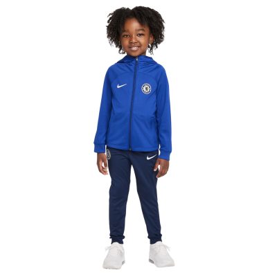 Nike Chelsea Strike Hooded Trainingspak 2022-2023 Kids Kleuters Blauw Donkerblauw Wit