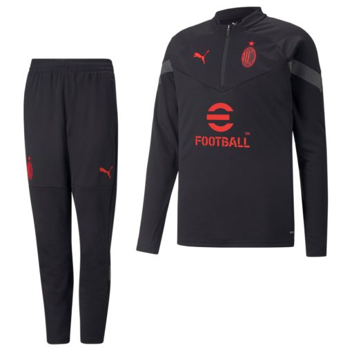 PUMA AC Milan 1/4-Zip Trainingspak 2022-2023 Kids Zwart