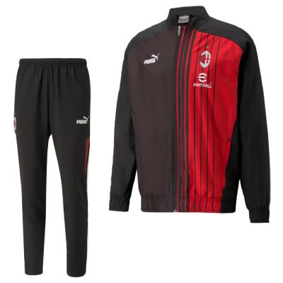 PUMA AC Milan Pre-Match Trainingspak 2022-2023 Zwart Rood