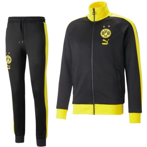 PUMA Borussia Dortmund FtblHeritage Trainingspak Full-Zip 2022-2023 Zwart Geel