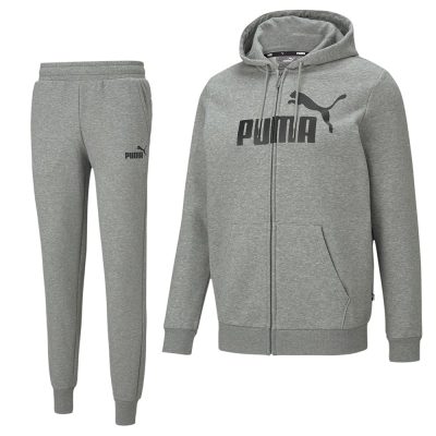 PUMA Essential Big Logo Full-Zip Trainingspak Grijs