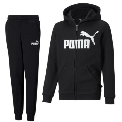 PUMA Essential Big Logo Full-Zip Trainingspak Kids Zwart