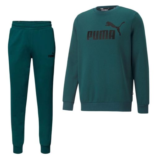 PUMA Essentials Big Logo Fleece Crew Sweater Trainingspak Groen