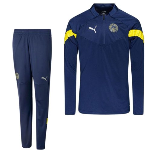 PUMA Fenerbahce SK 1/4-Zip Trainingspak 2022-2023 Donkerblauw Geel